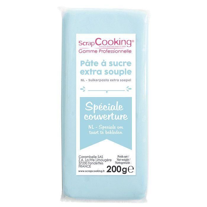 Recouvrez tous vos gâteaux avec cette pâte à sucre extra souple de couleur bleu clair, spéciale couverture! Imaginée par les