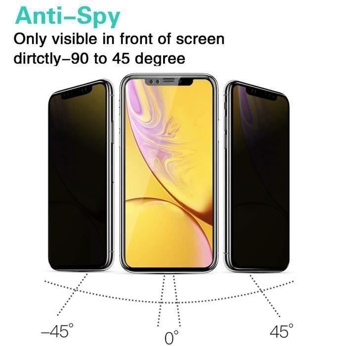 Anti Espion Filtre de Confidentialité Premium en Verre Trempé Film Protecteur pour iPhone XR 6.1