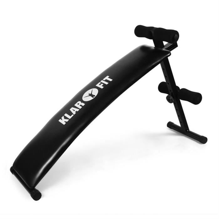 Klarfit Banc d'Entrainement Abdominaux et Adducteurs - Sit Up Réglable pour Travail Fitness sur tout le Corps (< 160Kg) - Noir