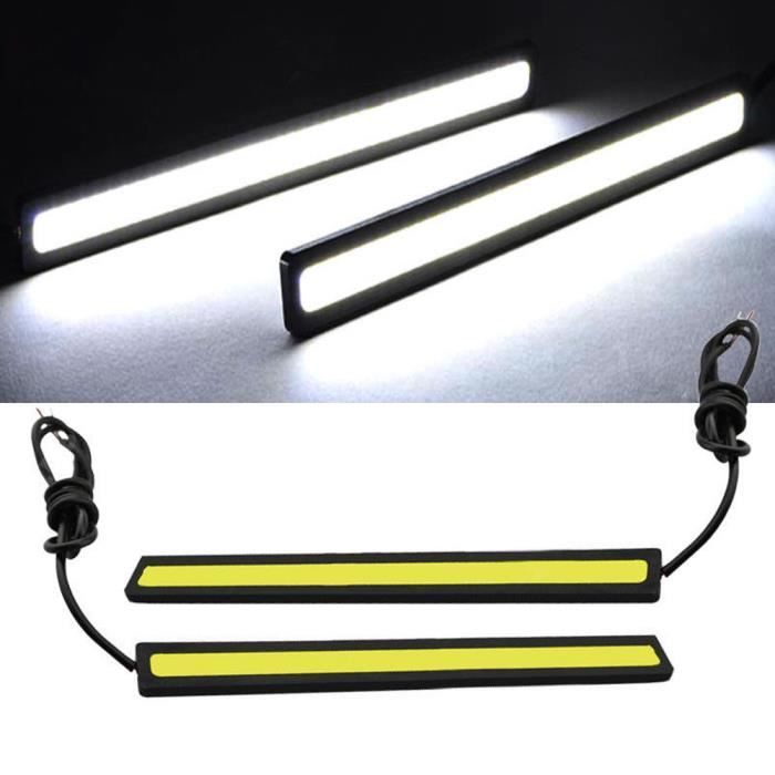 2x lumières LED COB de voiture blanche super brillante -DRL antibrouillard lampe de conduite étanche DC 12V m71