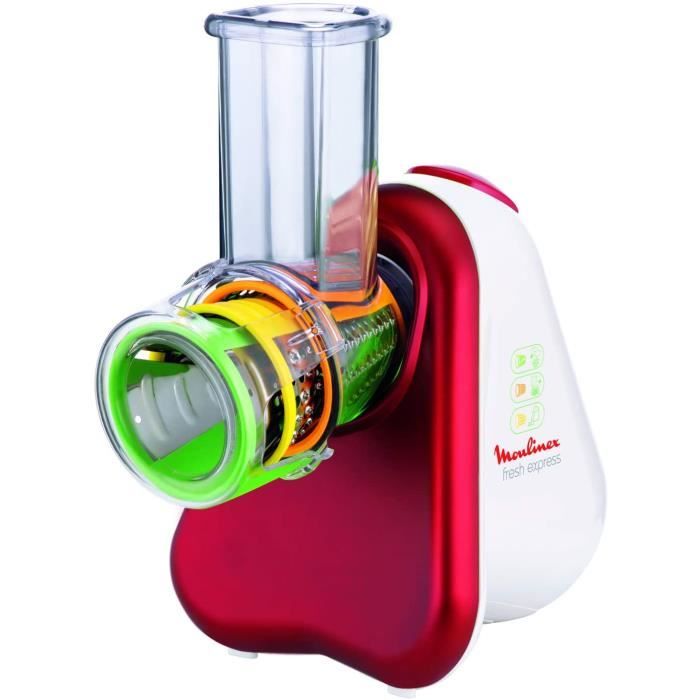Moulinex Découpe Légumes Electrique Fresh Express3 en 1 Râper Emincer Gratter Mandoline Légumes Fruits Fromage 200W DJ753510