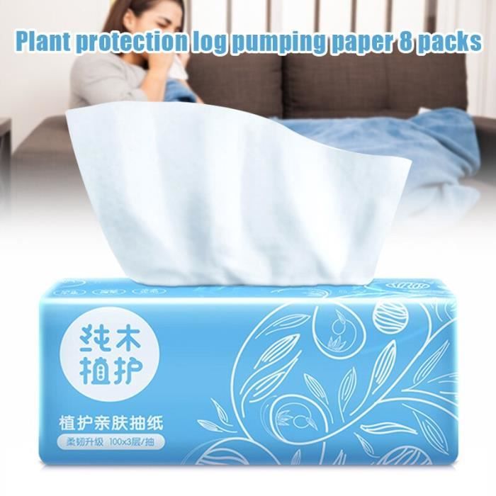 Serviettes Faciales Jetables 3 Plis 8 Paquets De Mouchoirs Doux De Voyage, Serviettes Écologiques Pour Adultes Bébé Hks99, Nouveau
