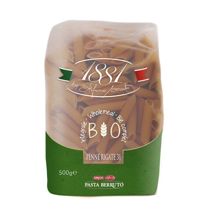 Pâtes Bio italienne blé complet Penne n°31 - 1881 Pasta Berruto - paquet 500g