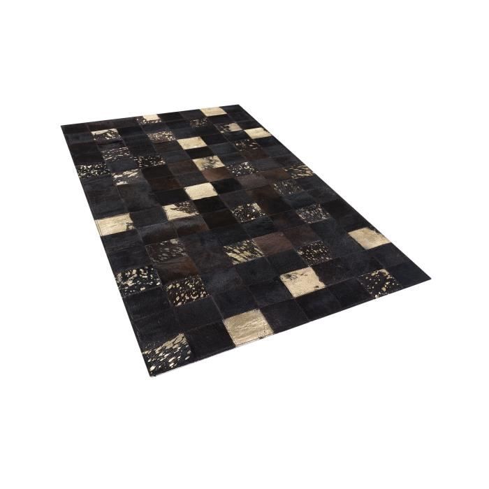 Tapis design - peau de vache - 140x200 cm - brun - Bandirma