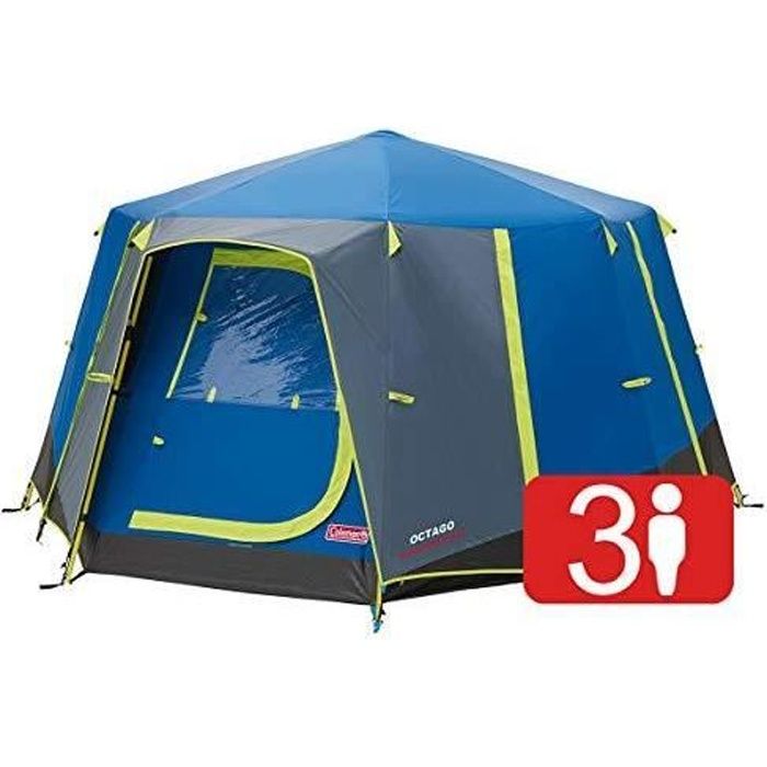 Coleman Tente OctaGo, Tente de Camping 3 Places, Tente Dôme Ultra Légère, 100% Imperméable, à Tapis de Sol Cousu