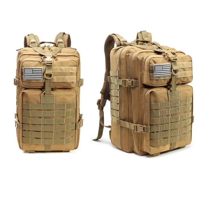 50L sac à dos tactique militaire de grande capacité pour hommes Kaki