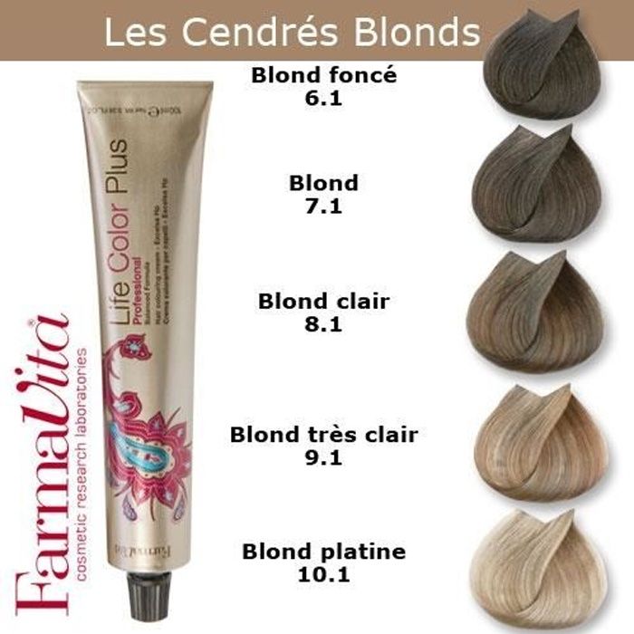 Coloration cheveux FarmaVita - Tons Cendrés Blonds Blond cendré 7.1
