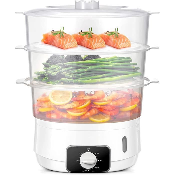 Cuiseur Vapeur 13L Programmable Minuteur 3 Panier Vapeur