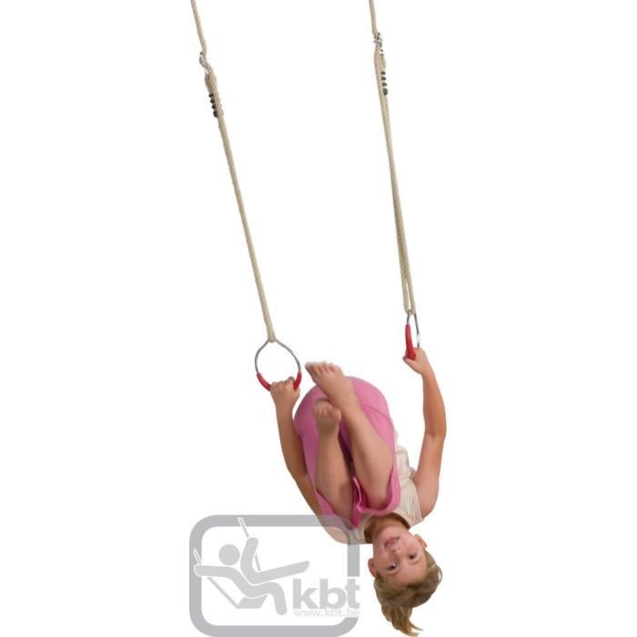 Anneaux de gymnastique acier et chanvre.