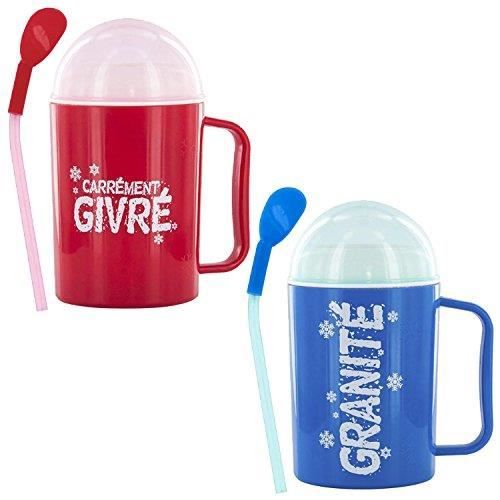 Granité Granite Magique Magic Mug Tasse avec cuillere paille - glace maison ete boisson glacon - 232