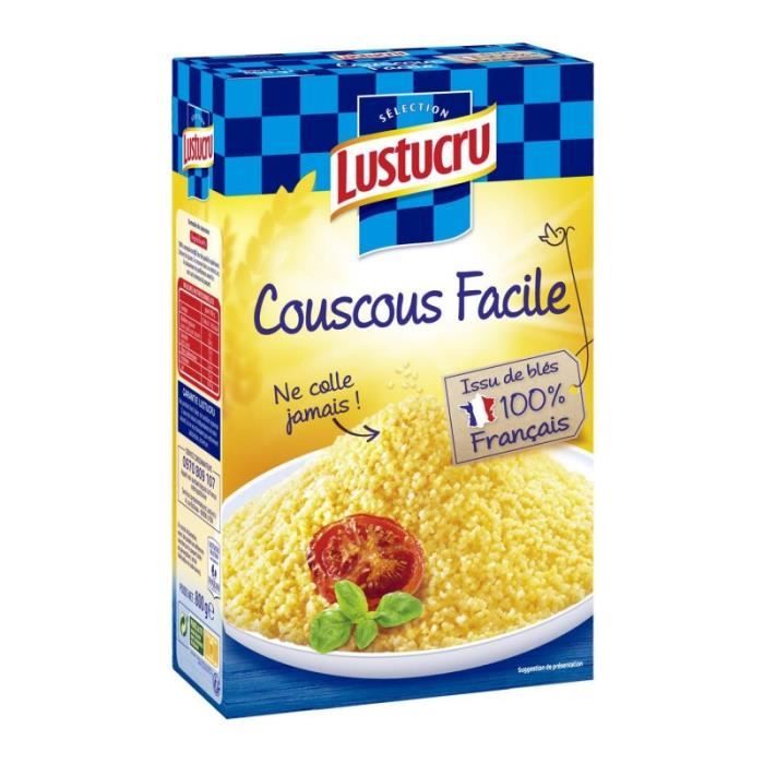 LUSTUCRU - Semoule De Couscous Facile 800G - Lot De 4