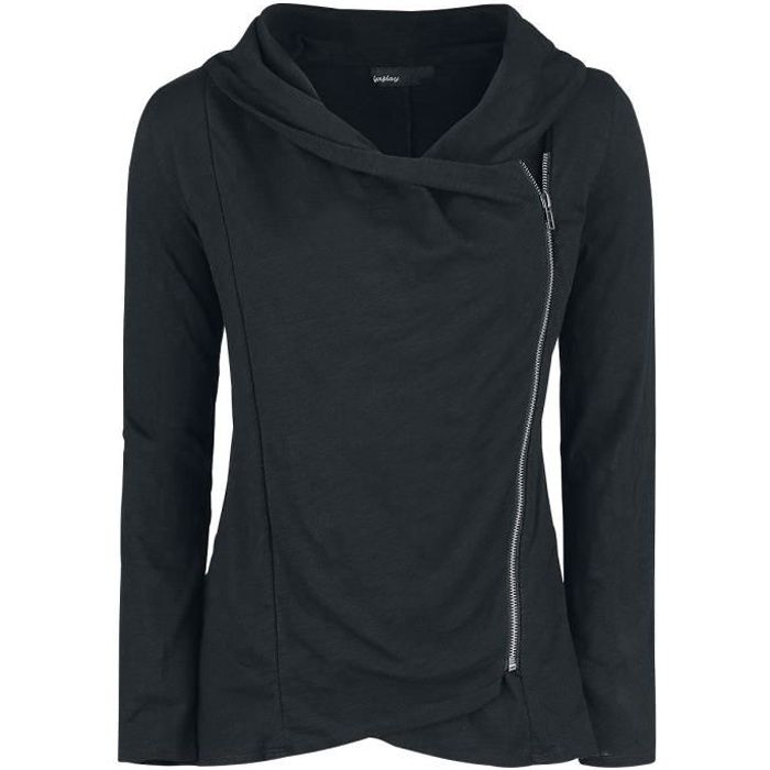 Forplay Sweat Zippé Asymétrique Cardigan noir