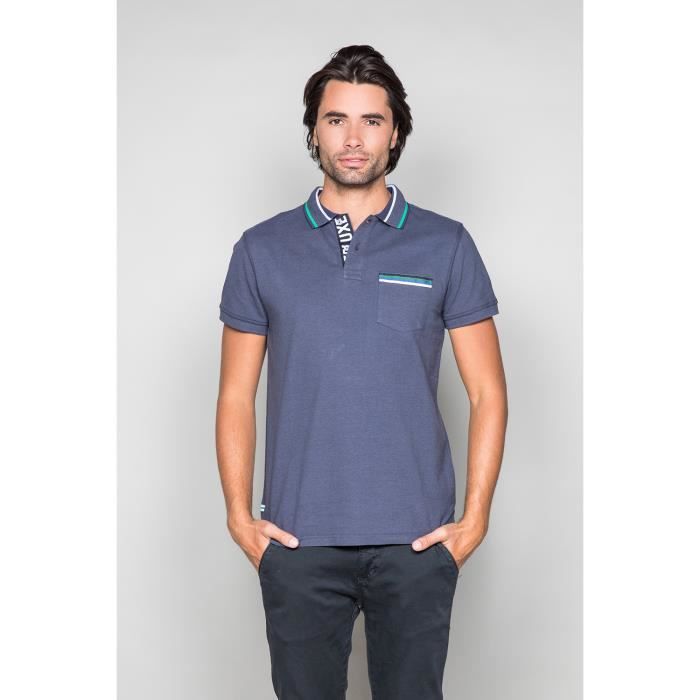 Polo chiné avec ruban DITMAS - Couleur - Navy, Taille - M