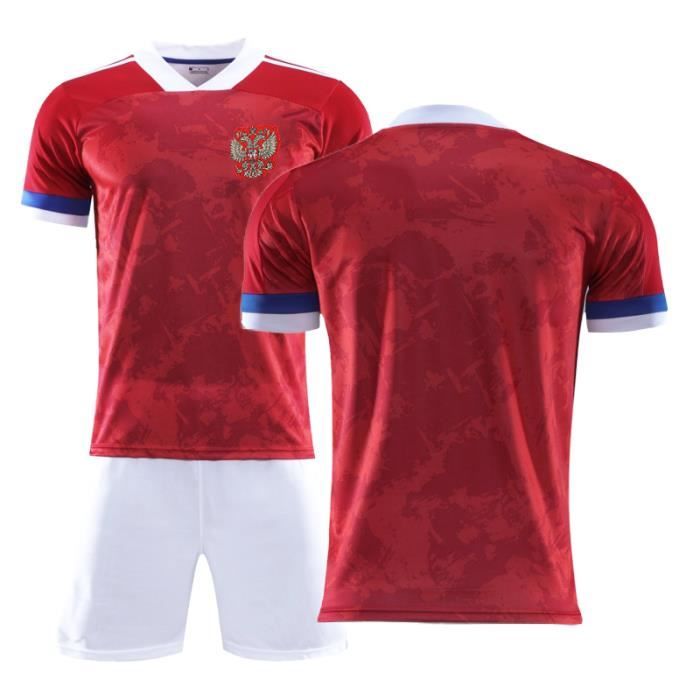 Nouveau Maillot Russie Euro 2020 Maillot de Foot Russia Football Soccer(Tops + Shorts)Kit Pas Cher pour Homme Enfant Garçon