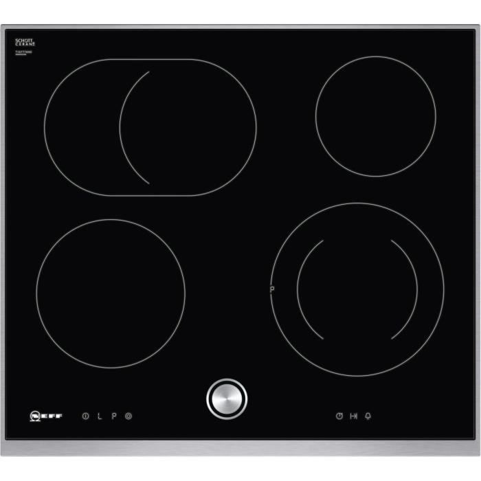 Plaque de cuisson en vitrocéramique Neff T16TT76N0 - Plaque de marque Ceran, 60,60 cm, noire TwistPad cadre design Noir