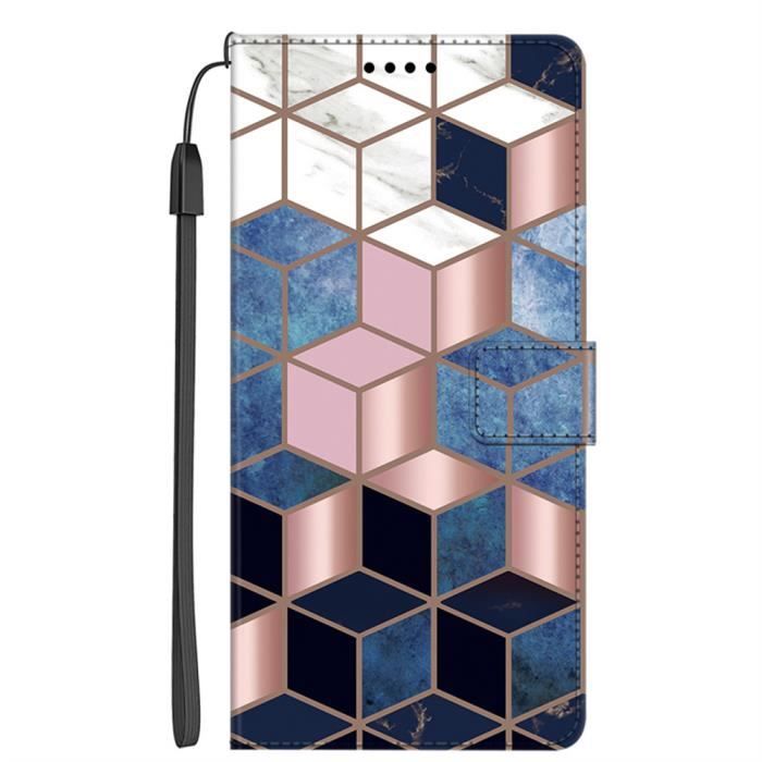 Coque pour Samsung Galaxy A32 5G Housse de Protection Cuir PU Portefeuille Etui à Rabat Magnétique Support Motif Géométrie