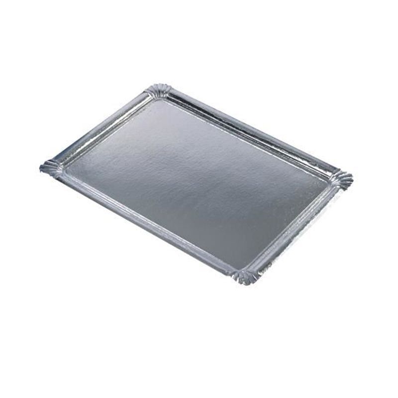 10 PLATEAUX CARTON ARGENTÉ 34 X 45 CM Argent