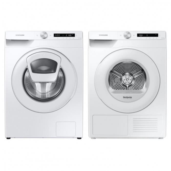 PACK SAMSUNG LaveLinge 9kg 1400trs/min + SècheLinge Pompe à Chaleur