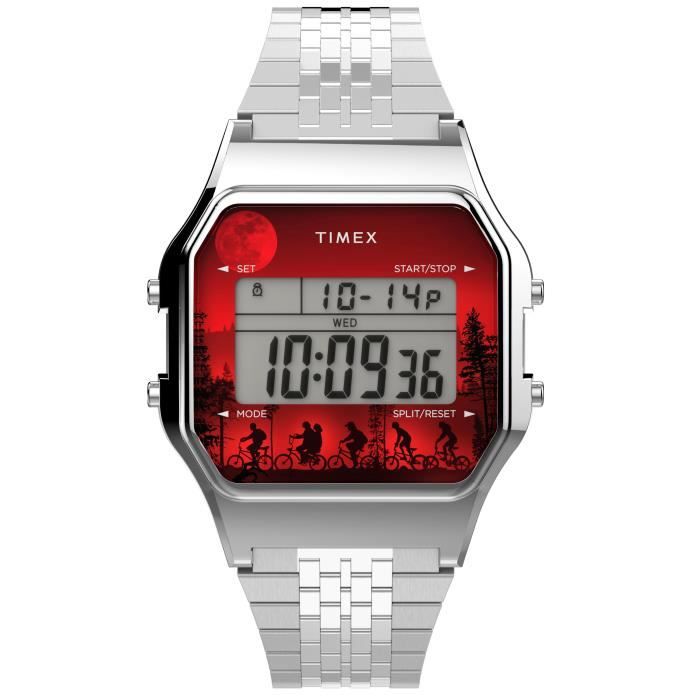 Timex- Montre Hommes - Quartz - Digital - Bracelet Acier inoxydable Argent - TW2V50900