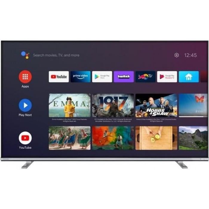 TOSHIBA 55UA4B63DG - TV LED 4K UHD 55'' (139 cm) - Dolby Vision - son Onkyo - Android TV - Google Assistant - 4xHDMI 86,000000