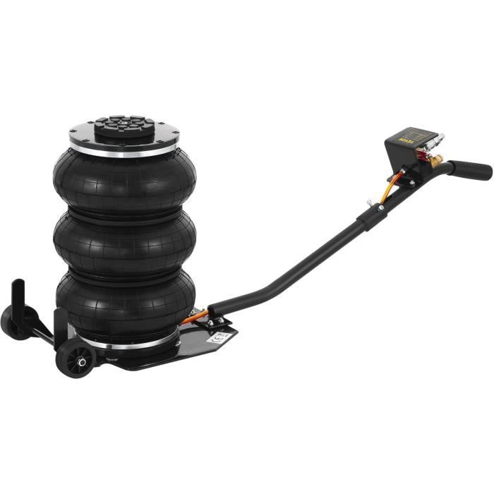 Cric Pneumatique 3 tonnes VEVOR Vérin Pneumatique Pression 1,0 MPa 3 Boudins Réglable 140-400 mm pour Voiture Véhicules Noir