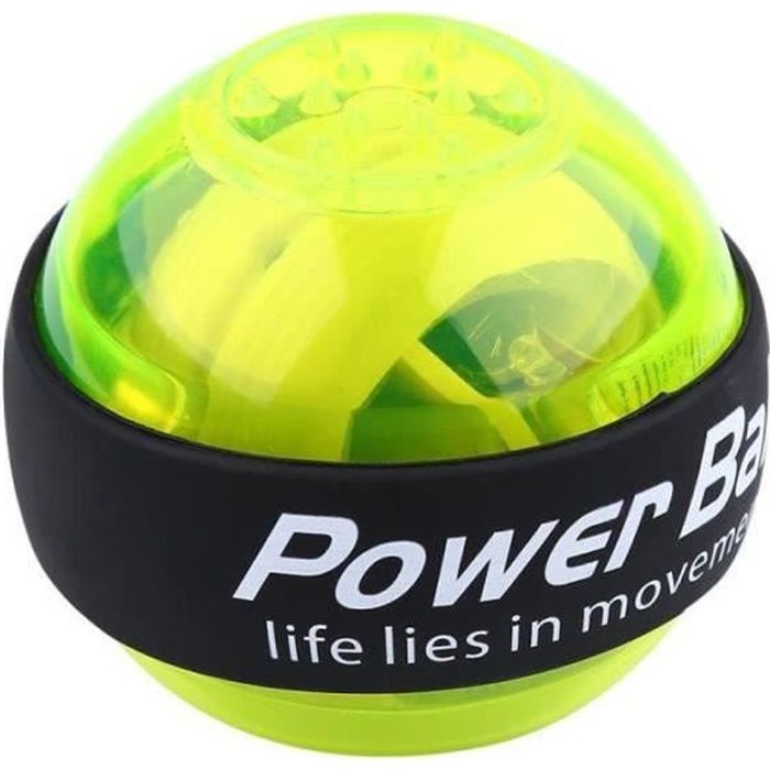 DC03920-poignet balle-LED exercice main poignet gyroscope Power Ball pour Golf Tennis Force Force (vert)