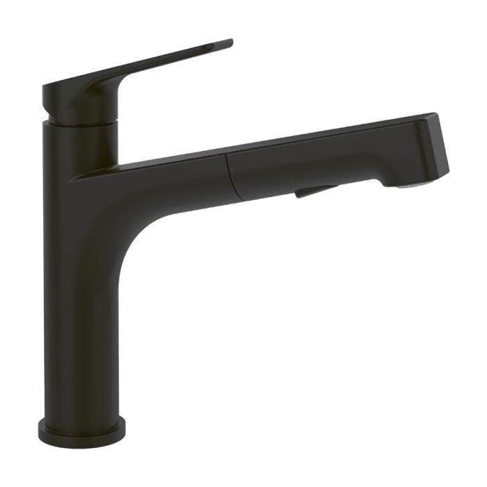 Robinet pour cuisine avec douchette - VILLEROY & BOCH - JUNIS - Noir mat - Douchette extractible - Hauteur 171 mm Robinet pour cuisine avec douchette - VILLEROY & BOCH - JUNIS - Noir mat - Douchette extractible - Hauteur 171 mm