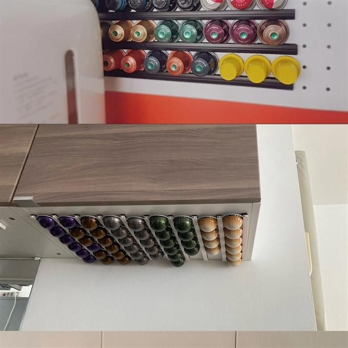 Support Mural Pour Capsules De Café Vertuo - Organisateur 35x30 Cm Noir - Compatible Nespresso VertuoLine