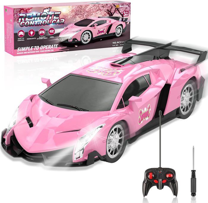 Voiture téléguidée rose top