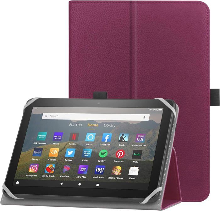 Kindle 2019 Fire Custodia Pelle PU Con Supporto Per Tablet Amazon Fire 7/8/ 10 - Antigraffio, Impermeabile, Nero Kindle Fire 7 - Foto 11