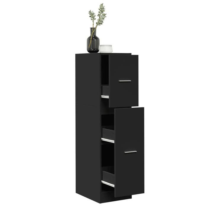 vidaXL Armoire dapothicaire noir 30x41x118 cm bois dingénierie coffre dapothicaire meuble dapothicaire coffre à 855161