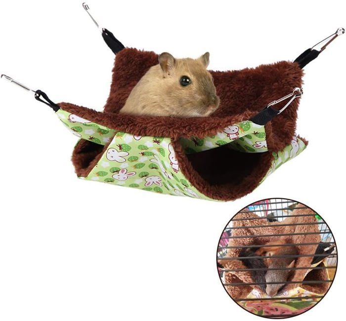 Comparer les prix de Hamac pour petits animaux, lit double couche doux et chaud pour animaux de compagnie, couverture pour perroquets et cochons d'Inde