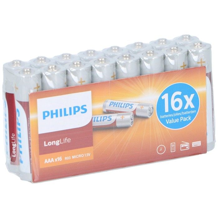 Philips Piles AAA 16 Pièces