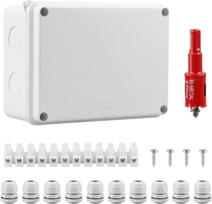 5 Boîtes De Dérivation étanches IP65 - Pour Intérieur Et Extérieur - Dimensions 58x83x34mm - Couvercle Transparent
