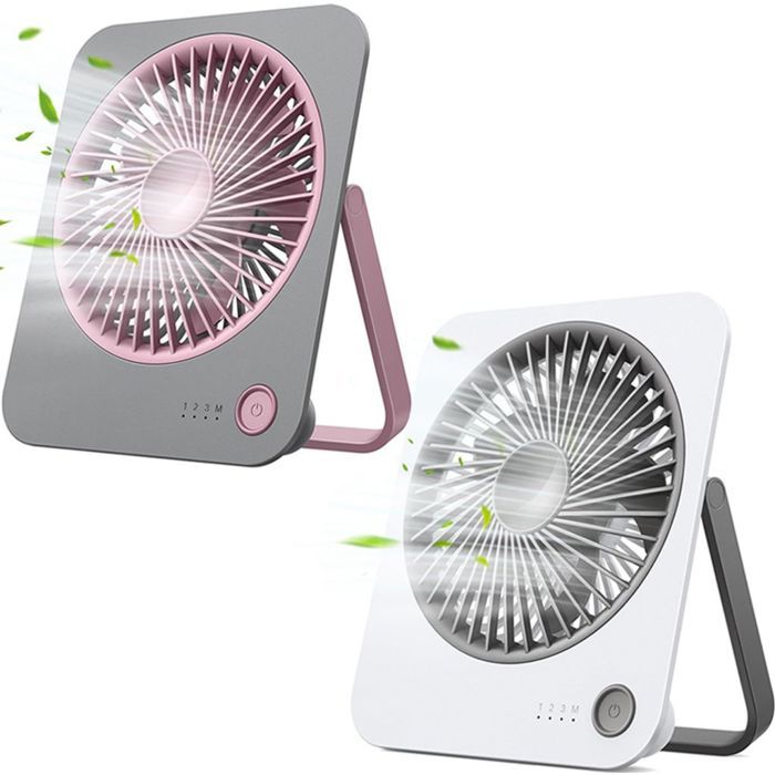 2 Pièces Mobiles Ventilateur USB Ultra Léger ventilateur de table silencieux petit Ventilateur 4 Vitesses Facile à Porter po - Cuneary