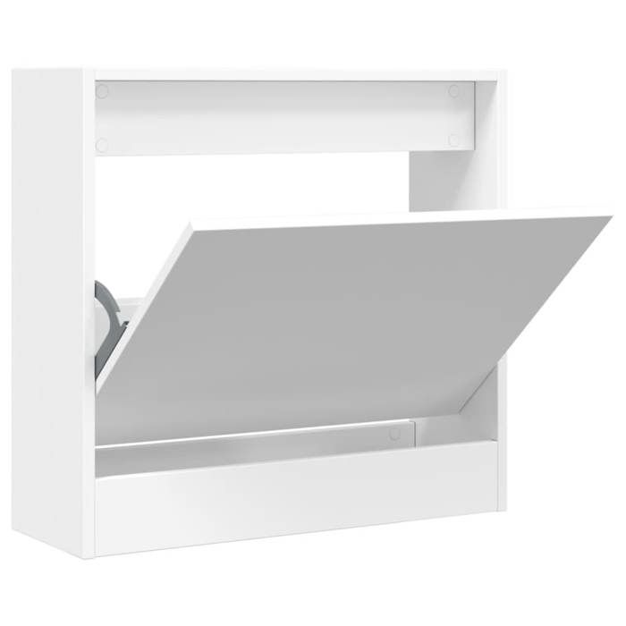 CLARENCE® Meuble à chaussures - pour couloir et salon - blanc 60x21x57 cm bois dingénierie LL704