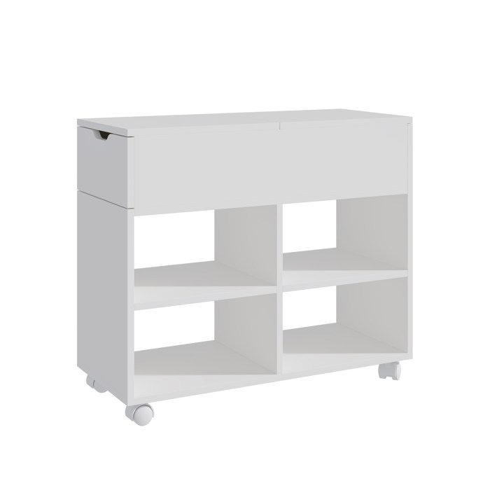 Conteneur à roulettes Relaxdays 5 compartiments tiroir H x l x P : 61 x 70 x 30 cm blanc
