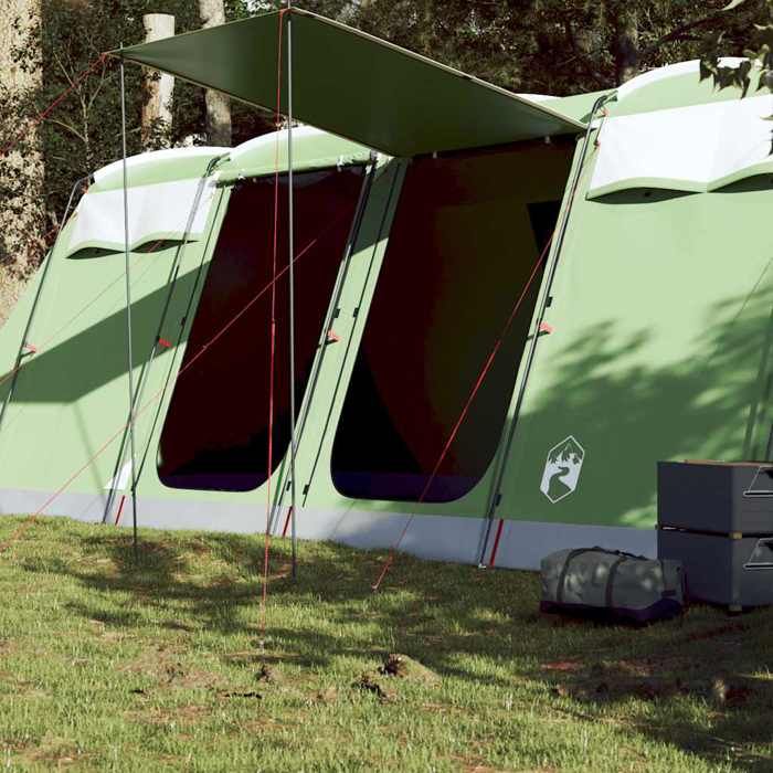 Tente familiale tunnel - vidaXL - 8 personnes - Imperméable - 698x315x200 cm - Vert - 4 chambres - 2 portes - E-port
