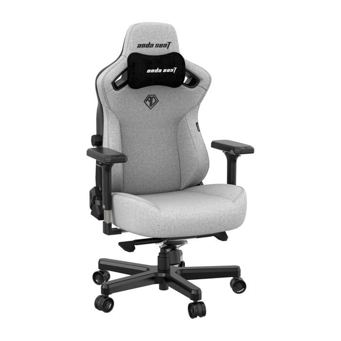 Fauteuil de bureau gaming - ANDA SEAT - Modèle standard - Tissu doux - Accoudoirs réglables - Gris
