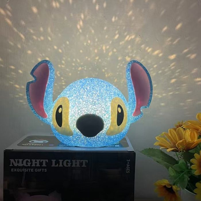 Lampe de nuit à projection de particules Lilo & Stitch dessin animé Lilo et Stitch lampe de lecture 3D - APODBZ