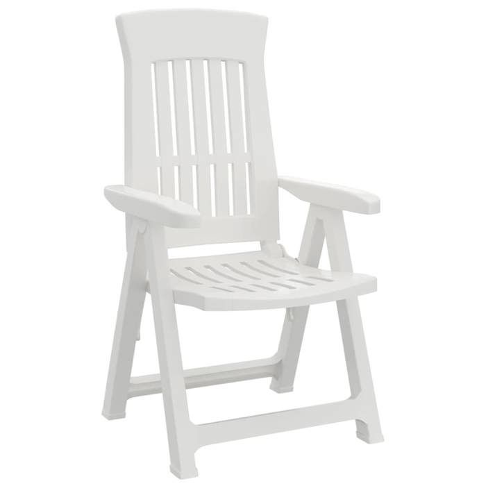 Chaises inclinables de jardin - (lot de 2) - Meuble de Siège - blanc PP CC1465