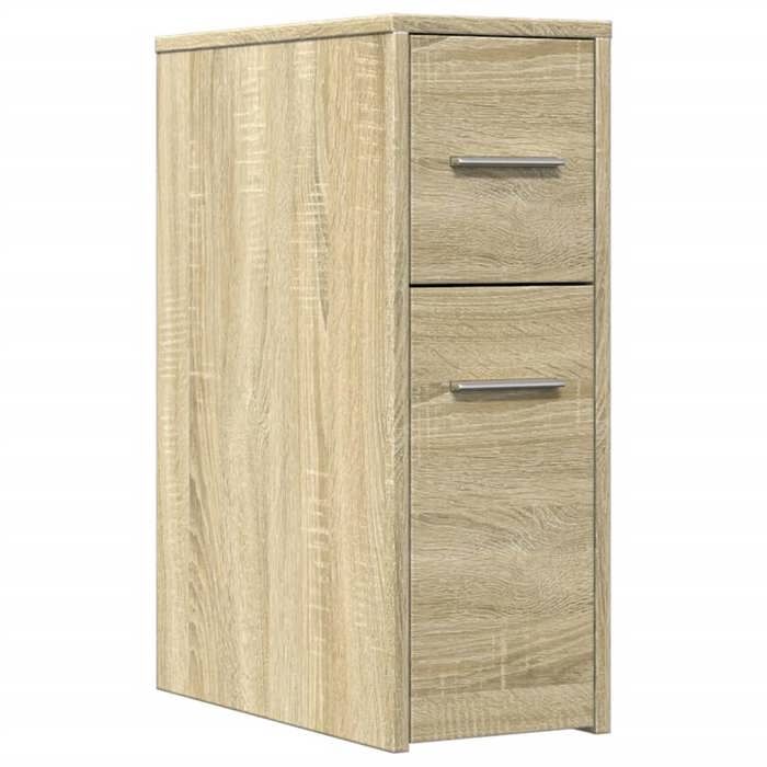 Armoire de salle de bain étroite {1 pièce} résistance à lhumidité grande capacité avec roulettes chêne sonoma hdk11k22