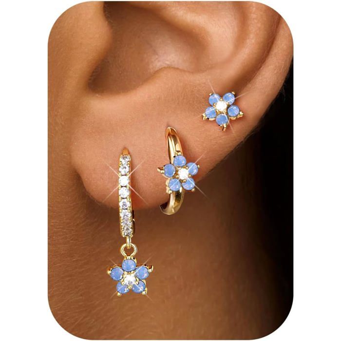 3 Paires Boucles DOreilles Femme Acier Inoxydable Creole Argent Femme Boucle DOreille Plaquée Or 14K Petites Creoles Or Bo[PP3]
