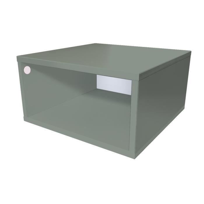 Cube De Rangement Bois Largeur 50 Cm Couleur Gris Dimensions