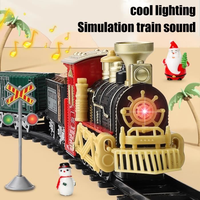 Train de Noël avec lumières et musique