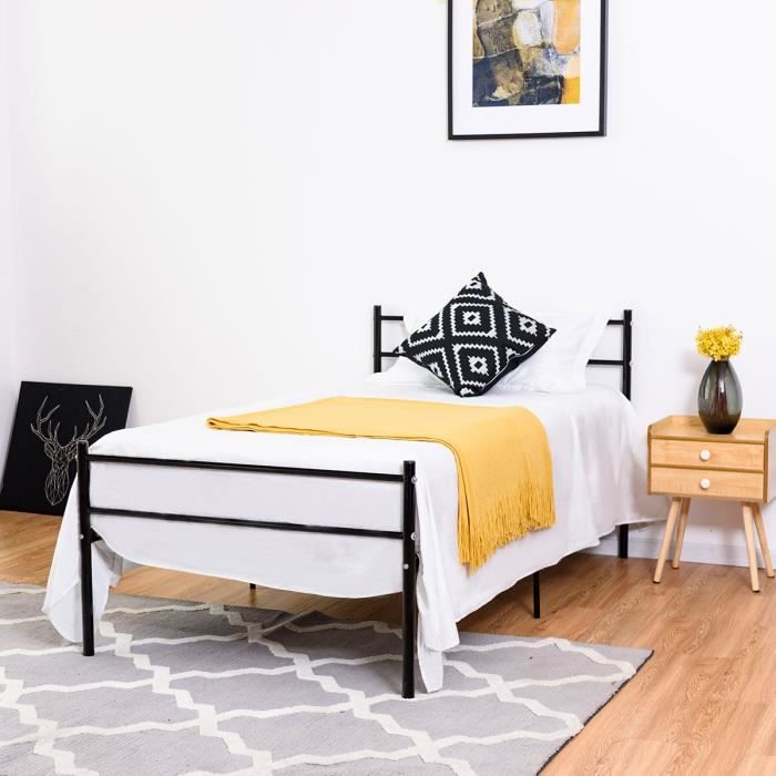 Lit 1 Place Et Demi 120x190 Avec Rangement Lit 1 Place Avec Rangement Et Sommier Achat Vente Pas Cher