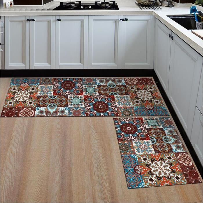 Tapis De Cuisine Antidérapant 60x180 Cm - Motif Bois, épaisseur 8 Mm, Absorbant Et Lavable En Machine - 1