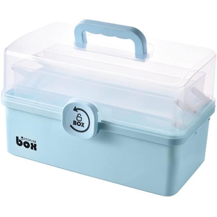 BYNYXI Boîte à Pharmacie Coffre à Pharmacie, Étui à Pharmacie Portable Double Couche Boîte De Rangement Pour Médicaments Armoire à Pharmacie En Plastique Organisateur Boîte De Premiers Soins