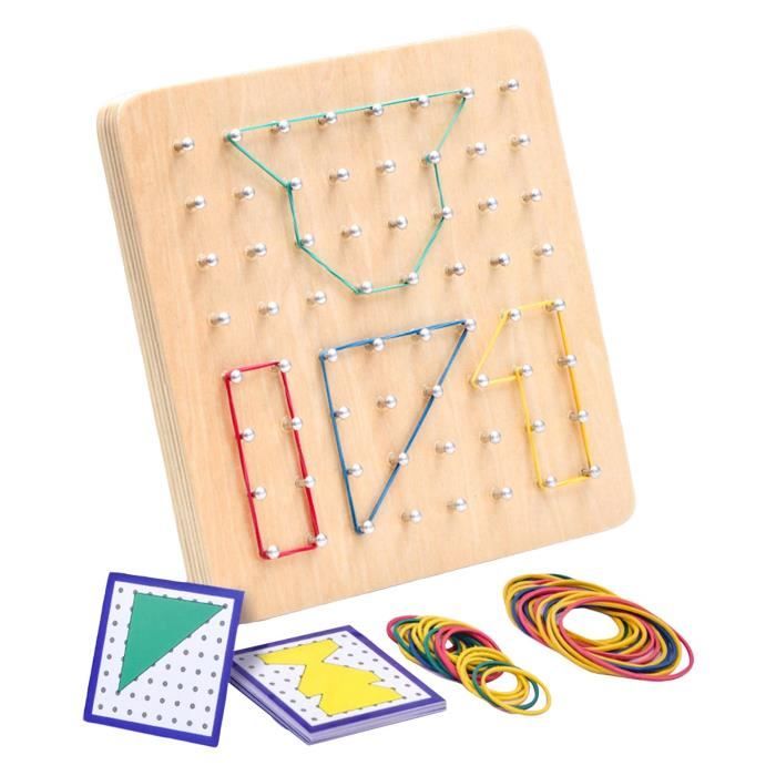 Enfants en bois géoplan matériel de manipulation mathématique tableau forme  Puzzle matrice bloc jouet développement jouet tige - Cdiscount Jeux - Jouets