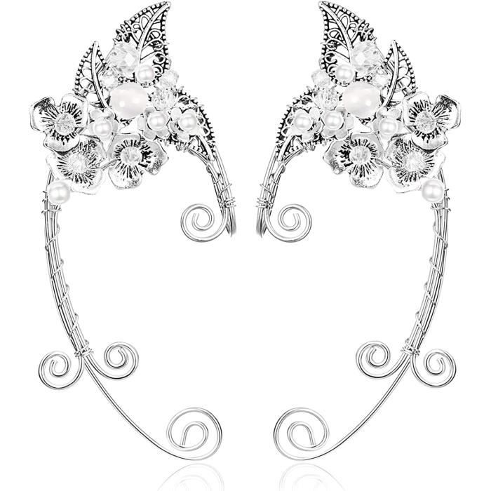 Set De 3 Bijoux De Fée/elfe - Diadème Strass, Oreilles D'elfe, Chaussettes Noires Genou - Pour Cosplay, Fête, Halloween Bijoux Fée Elfe Cosplay